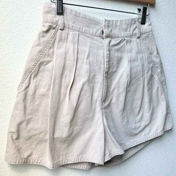 Hunter Bell Tyler Belted Cotton Twill High Rise Waist Shorts Khaki Cream Sz 0 - Picture 5 of 14